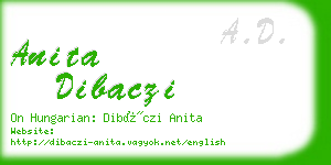 anita dibaczi business card